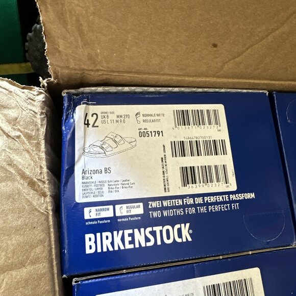 Birkenstock Arizona Leather Birko-Flor Men Size 9 EU 42 Black main image 4